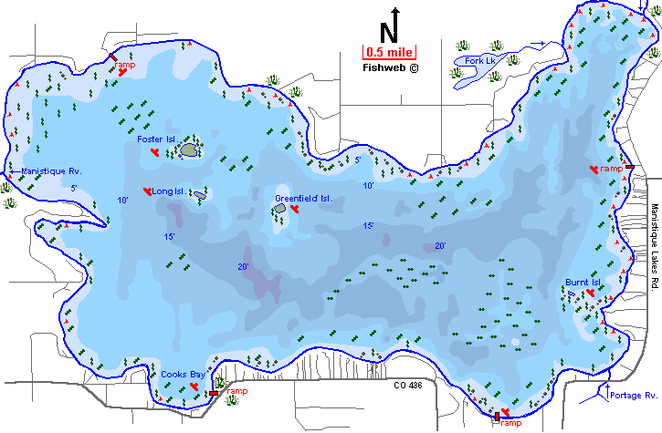 Gull Lake Depth Chart