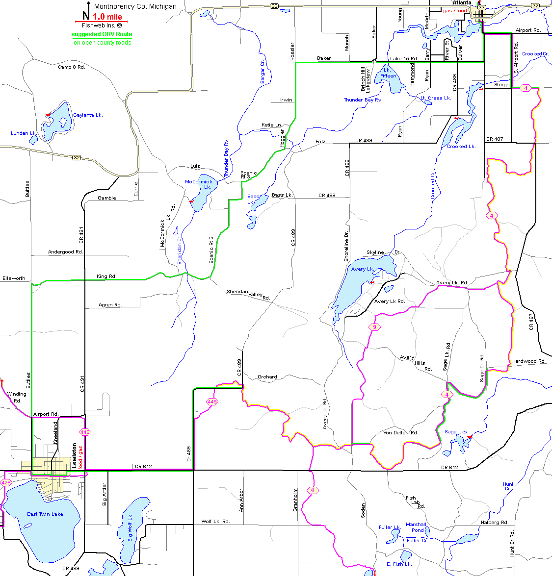 Atlanta Lewiston ATV ORV Route Michigan