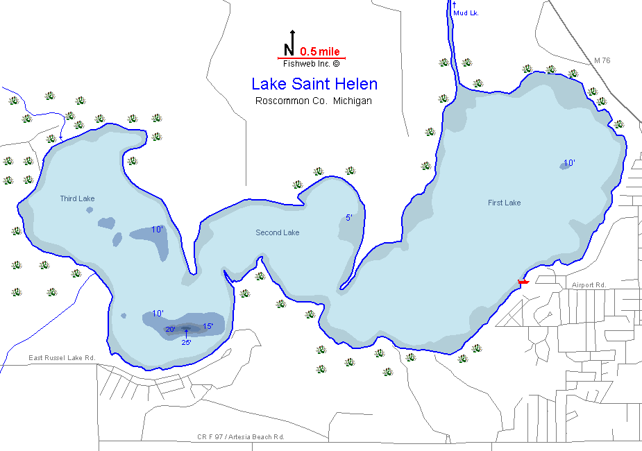 Lake St Helen Mi Depth Chart