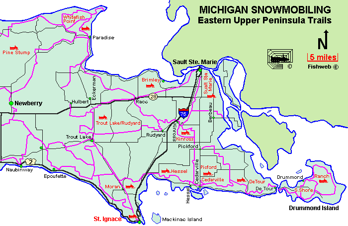 Michigan Snowmobiling Eastern Upper Peninsula Snowmobile Trail