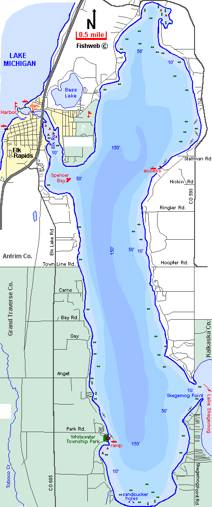 Lake Michigan Bathymetry Chart