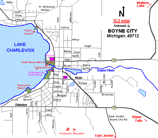 Boyne City Map Charlevoix County Michigan Interactive