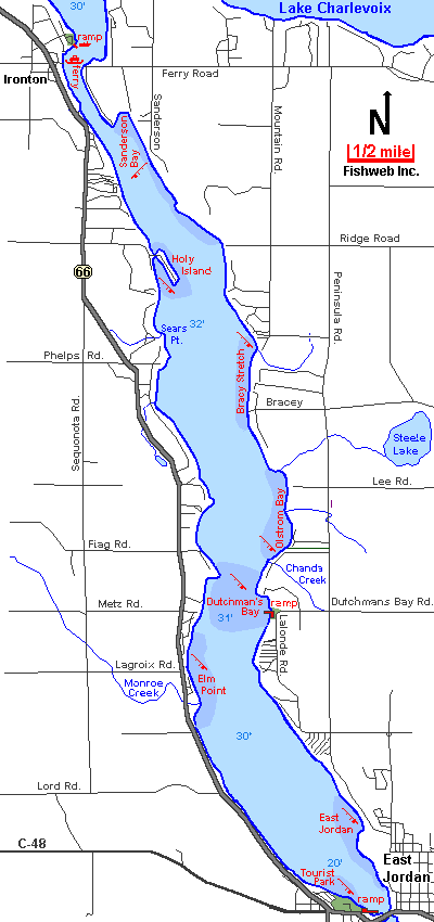 Walloon Lake Depth Chart
