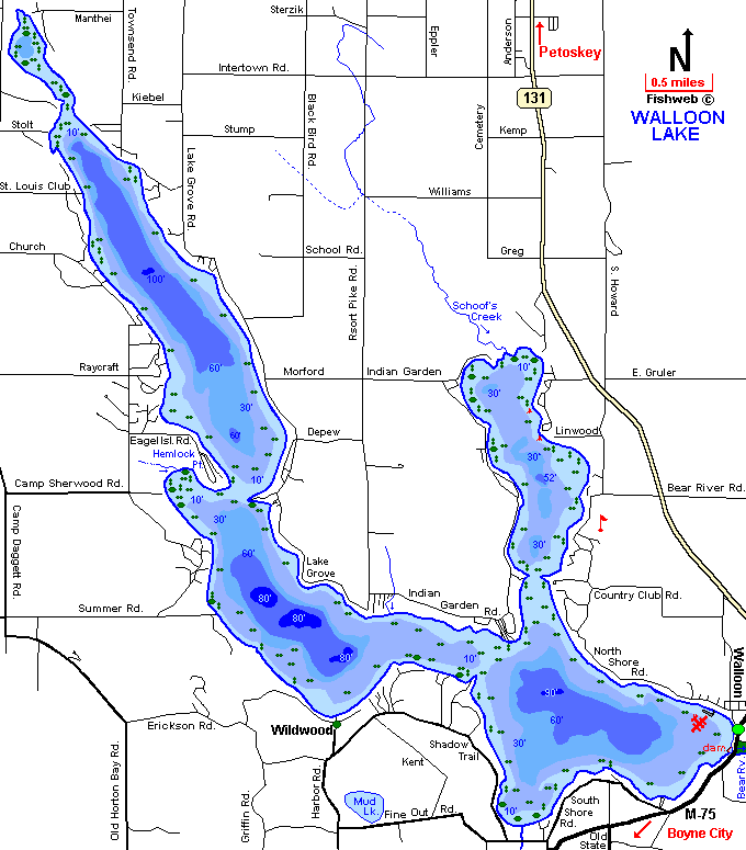 Lake Michigan Bathymetry Chart