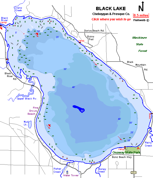 Michigan Inland Lake Depth Charts