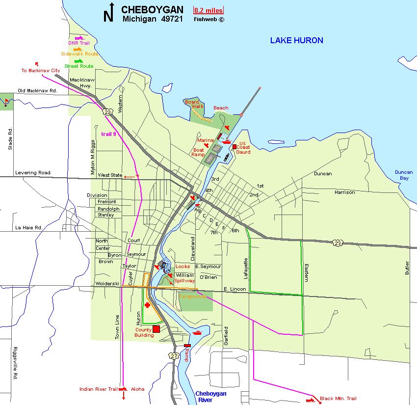 Map Of Cheboygan Michigan