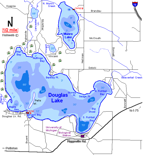 Michigan Inland Lake Depth Charts
