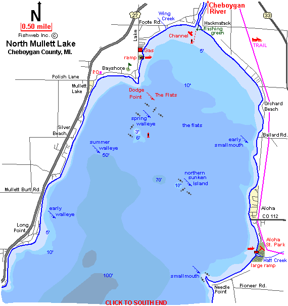 Burt Lake Depth Chart