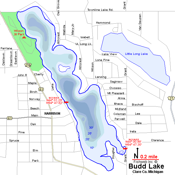 Michigan Inland Lake Depth Charts