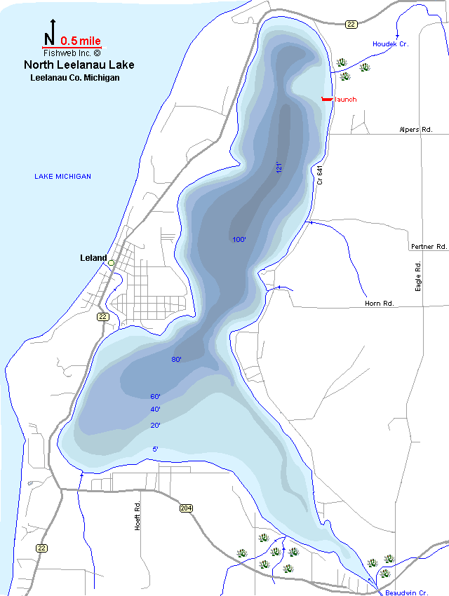 South Lake Leelanau Depth Chart