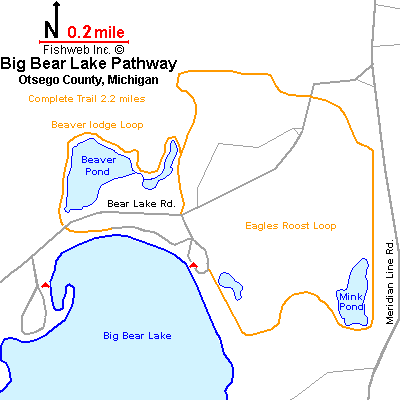 Big Bear Lake Pathway Map Otsego County Hiking Biking Creoss
